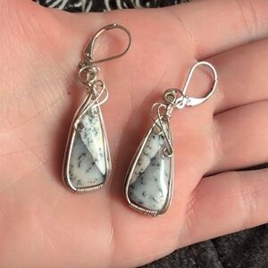 Dendritic Agate Wire-Wrapped Earrings